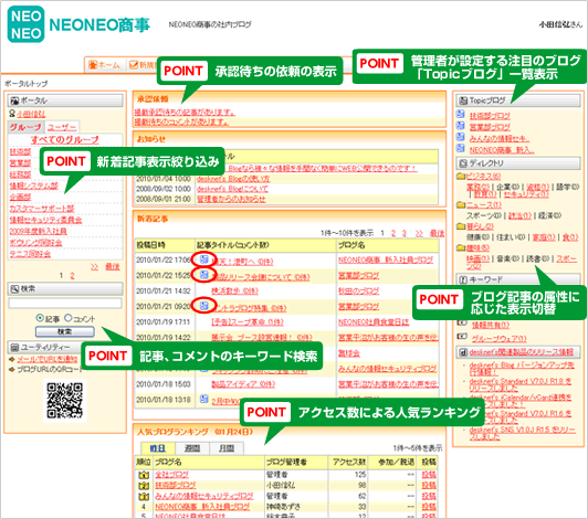 ポータル画面