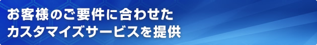 お客さまのご要件に合わせたカスタマイズサービスを提供