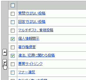 違反項目の表示順変更