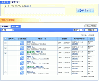 回答履歴一覧