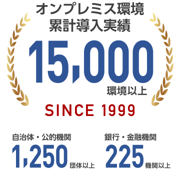累計15,000環境を超えるオンプレミス導入実績
