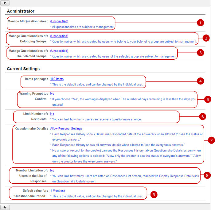 Group Questionnaires