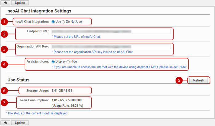 To Setup neoAI Chat Integration Settings