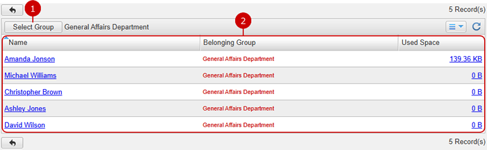 Transfer File Management List Screen