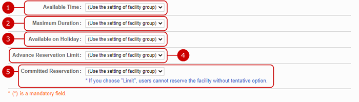 Reservation Settings