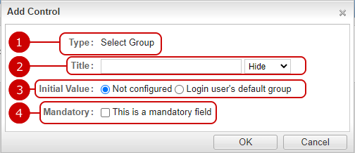 To Add Control (Select Group)