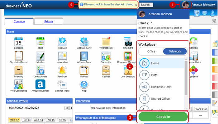 Performing Check-in