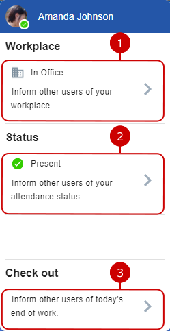 Displaying Presence Dialog