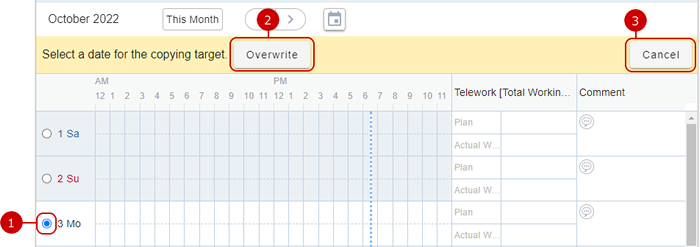 Selecting Copy Target