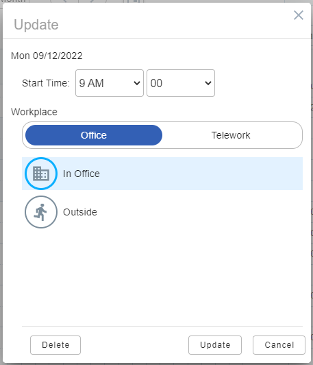 Update Work Plan Dialog