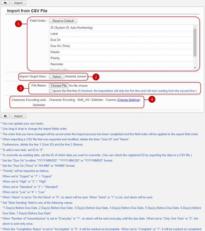 To Add a batch of Tasks from File (Import)