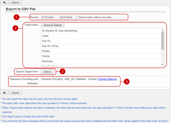 To Save Task to File (Export)