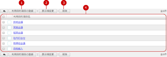 利用目的項目を設定する