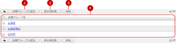 設備グループを設定する