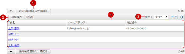 ユーザーの緊急連絡先の設定状況を確認する