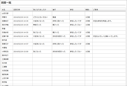 回答内容のダウンロード