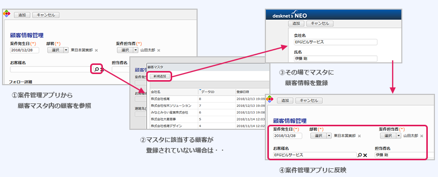 マスタデータを選択する際に、新規データを登録可能に