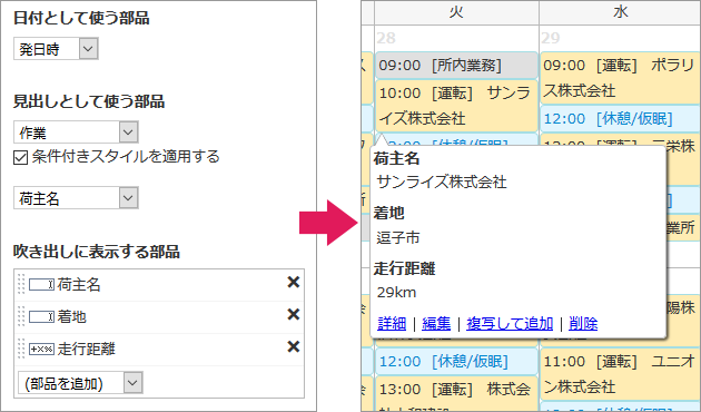 表示内容を自由にカスタマイズ