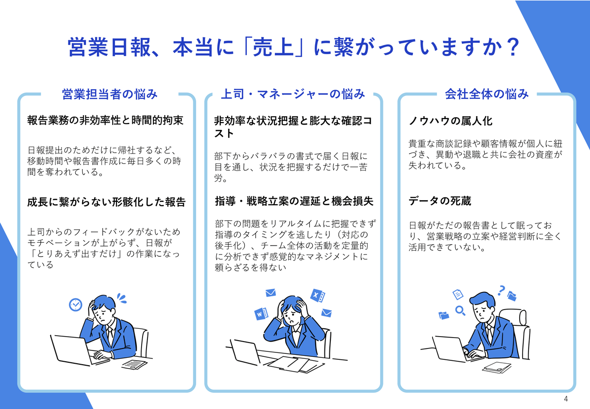 アプリで実現する売上に繋がる営業日報 3ページ目