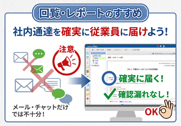 回覧・レポートのすすめ：社内通達を確実に従業員に届けよう！