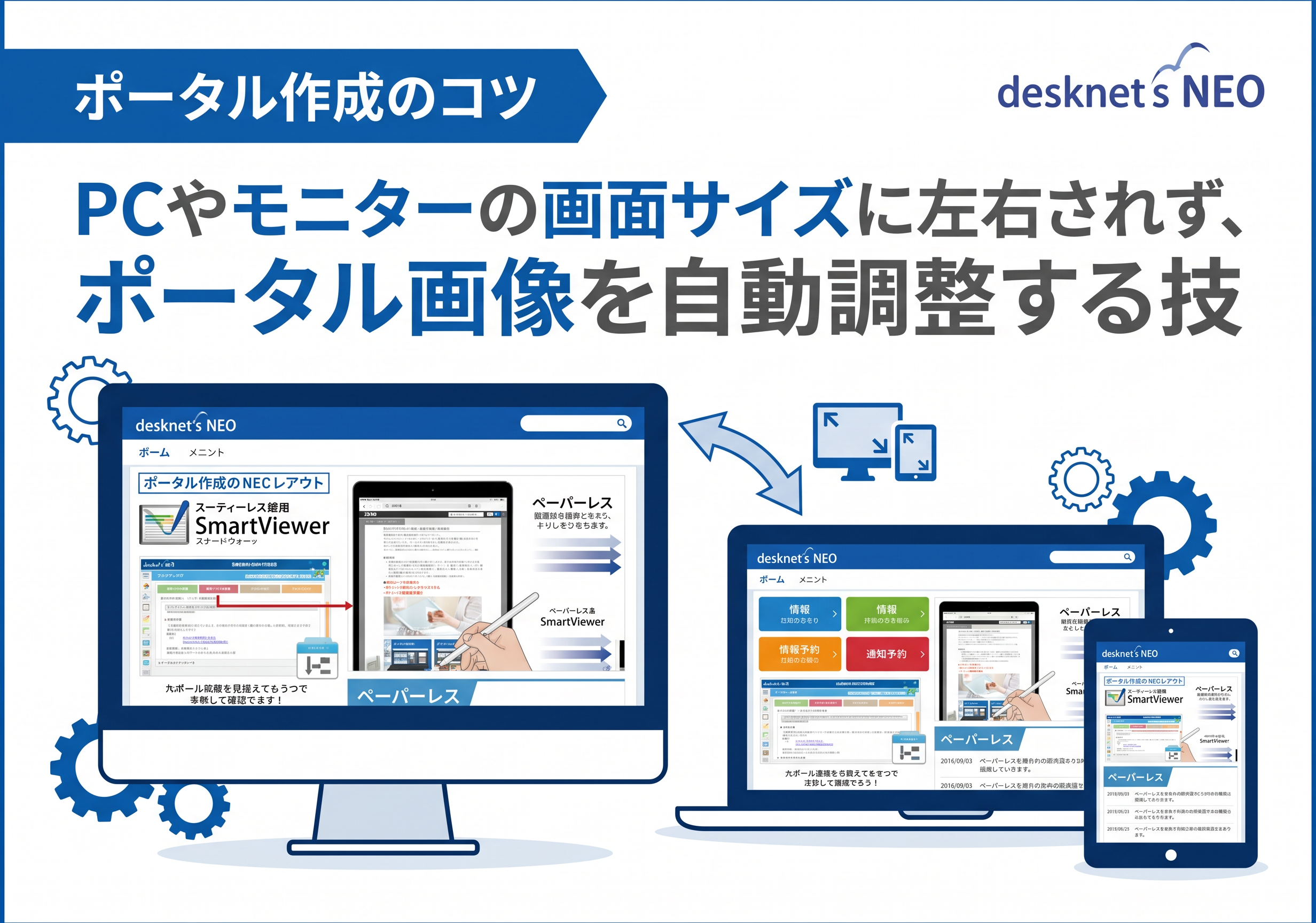 【ポータル作成のコツ】PCやモニターの画面サイズに左右されず、ポータル画像を自動調整する技