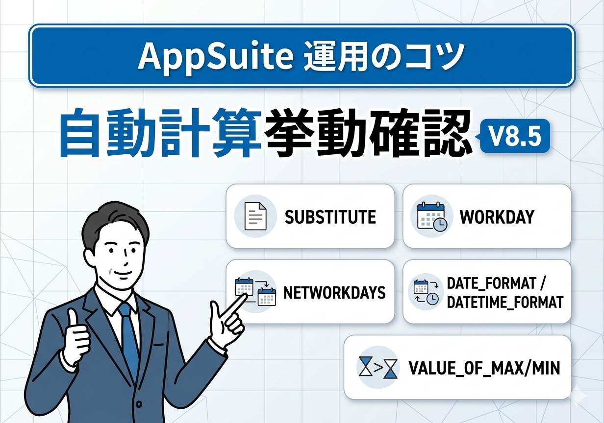 【AppSuite 運用のコツ】自動計算挙動確認 V8.5