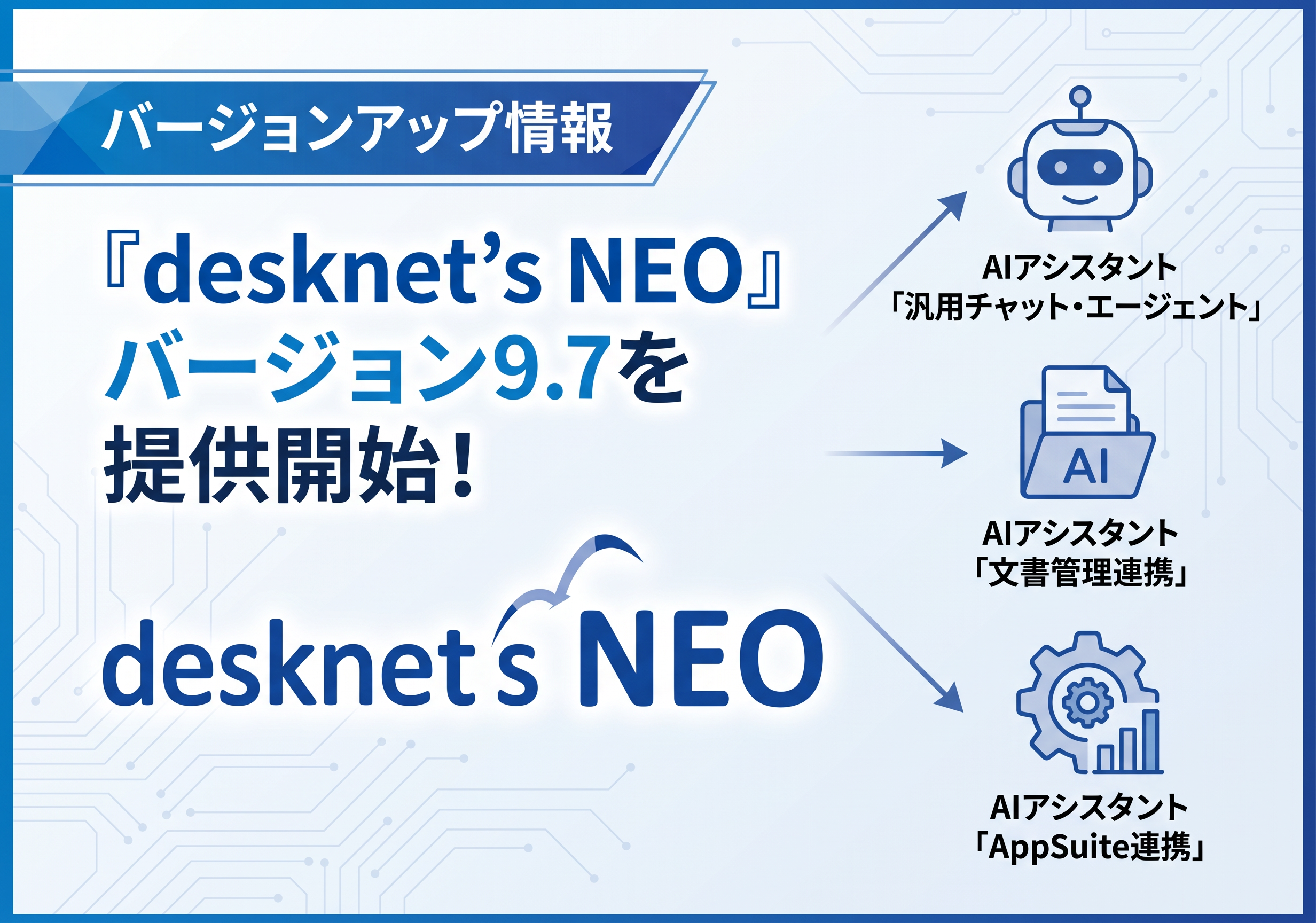 『desknet’s NEO（デスクネッツ ネオ）』バージョン9.7を提供開始！