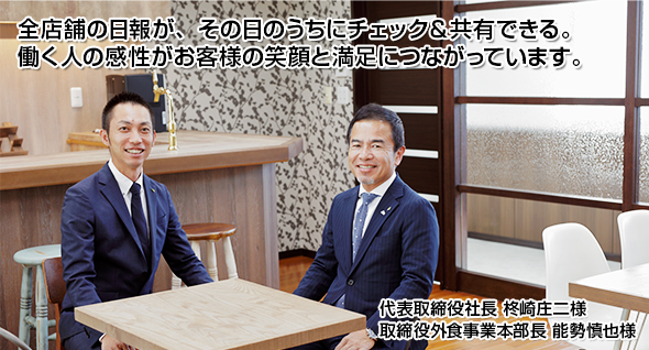 全店舗の日報が、その日のうちにチェック&共有できる。働く人の感性がお客様の笑顔と満足につながっています。