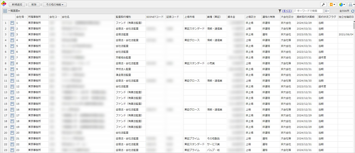 会社情報登録マスタ