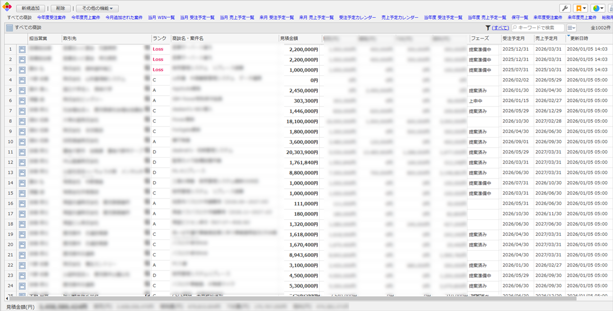 アイテップ様：SFA一覧画面