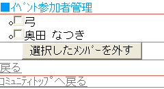 イベント参加者管理画面