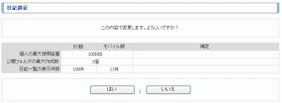 日記設定